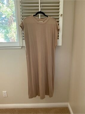 Prologue Taupe Crewneck Midi Dress